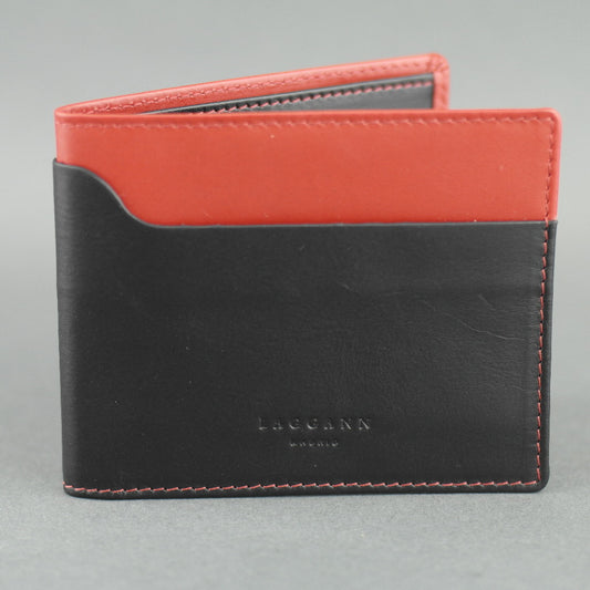 Laggann Madrid handmade black and red cow leather wallet card holder