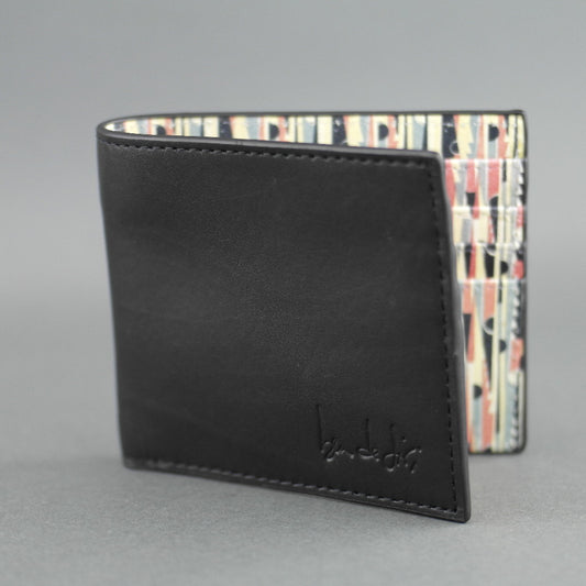 Schwarzes Portemonnaie aus echtem Leder von Ben de Lisi London mit Kartenetui