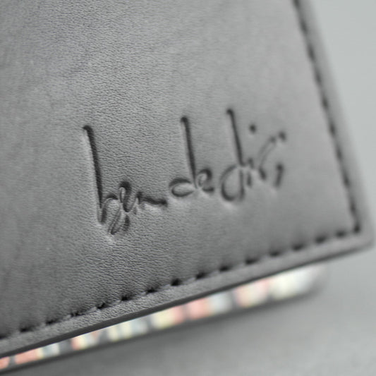 Schwarzes Portemonnaie aus echtem Leder von Ben de Lisi London mit Kartenetui