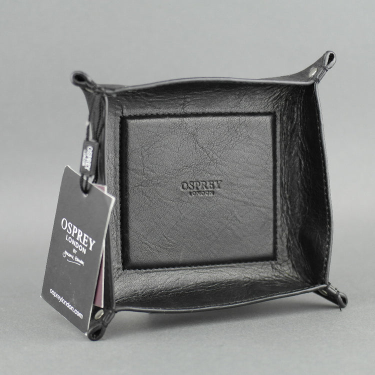 OSPREY London by Graeme Ellisdon bandeja para monedas de cuero genuino negro - Glazed Calf 