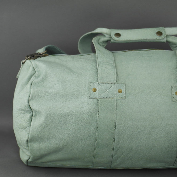 COBB & CO turquoise green Leather Sport Bag medium gym Duffle bag