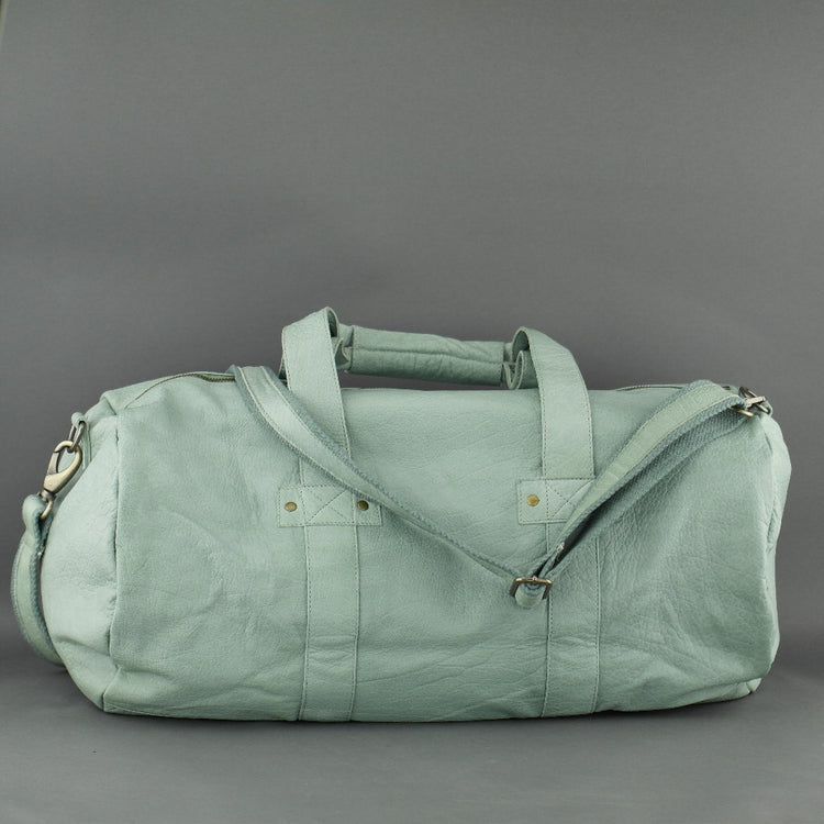 COBB & CO turquoise green Leather Sport Bag medium gym Duffle bag