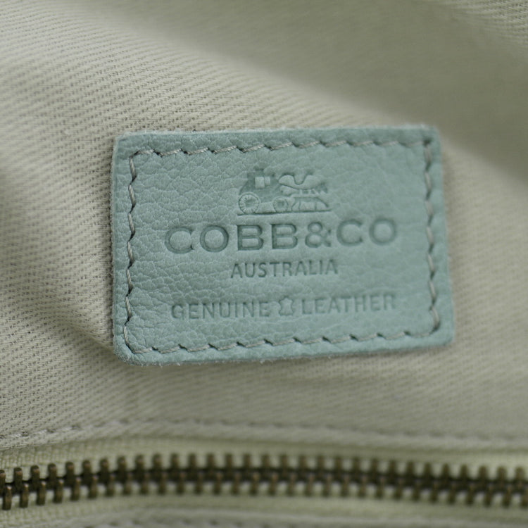 COBB &amp; CO türkisgrüne Sporttasche aus Leder, mittelgroße Sporttasche
