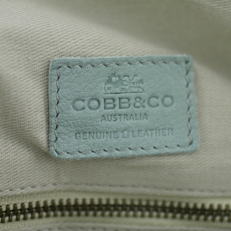 COBB &amp; CO Bolsa deportiva de cuero verde turquesa Bolsa de deporte mediana para gimnasio