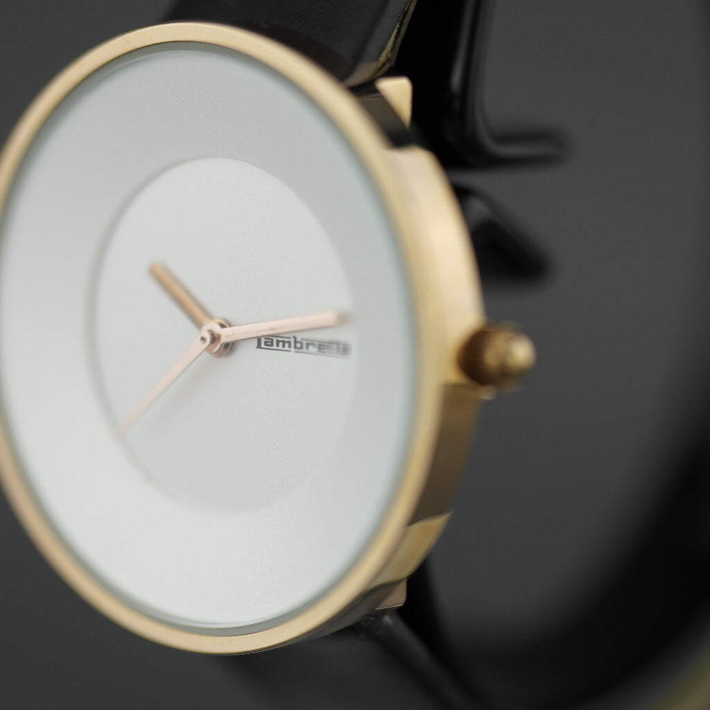 Lambretta Cielo Watch Rose Gold Moro with leather strap