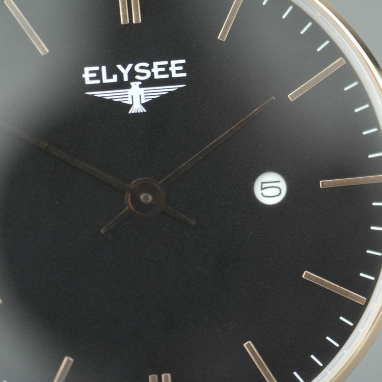 Zelos The flat gold plated elegant quartz watch from ELYSEE with date