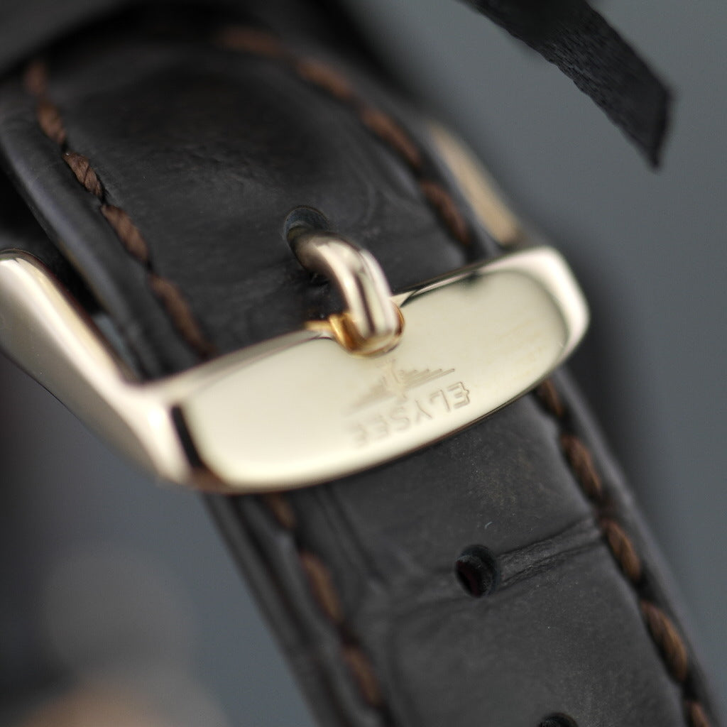Zelos The flat gold plated elegant quartz watch from ELYSEE with date