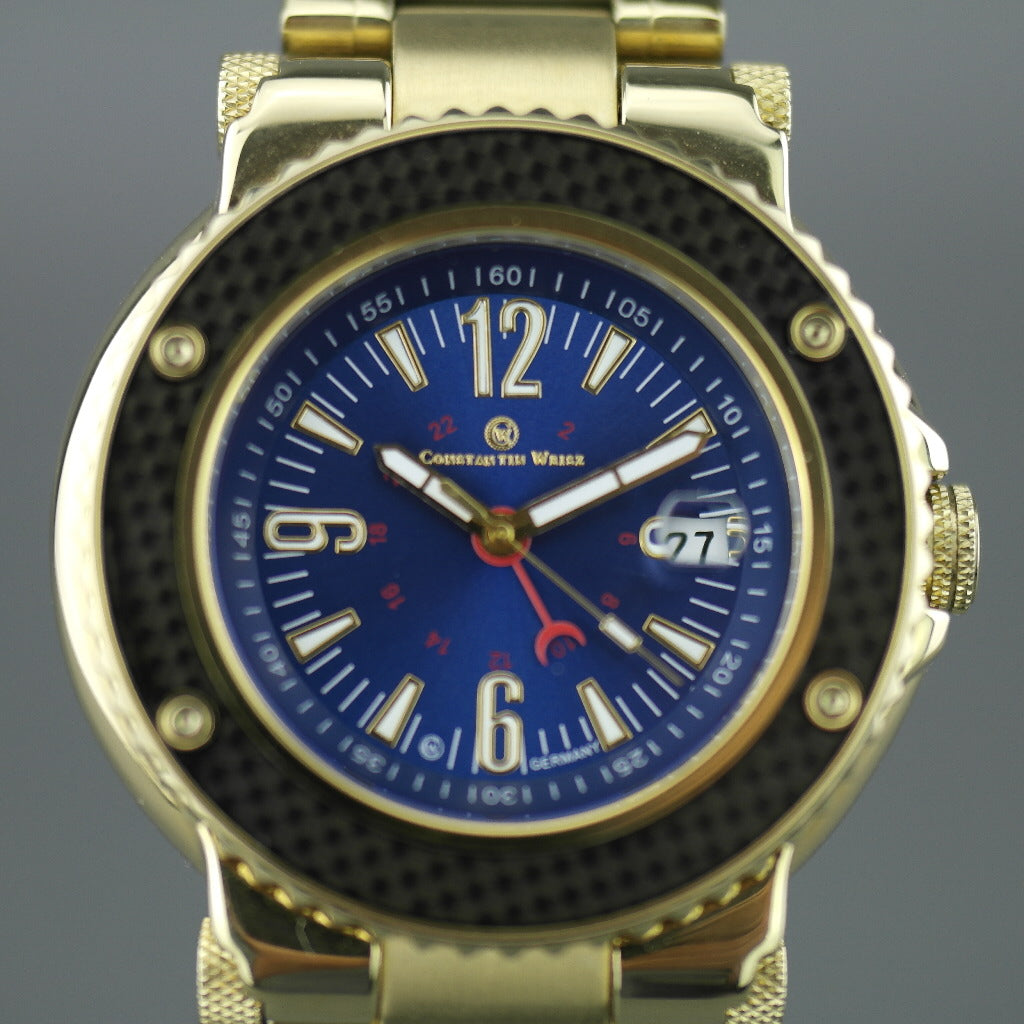 Constantin Weisz 21 jewels Gent's Gold plated sport Automatic wrist watch with bracelet 10ATM