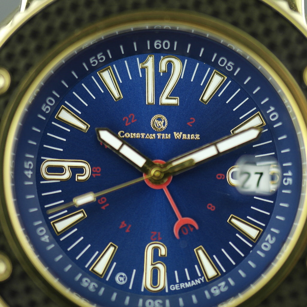 Constantin Weisz 21 jewels Gent's Gold plated sport Automatic wrist watch with bracelet 10ATM