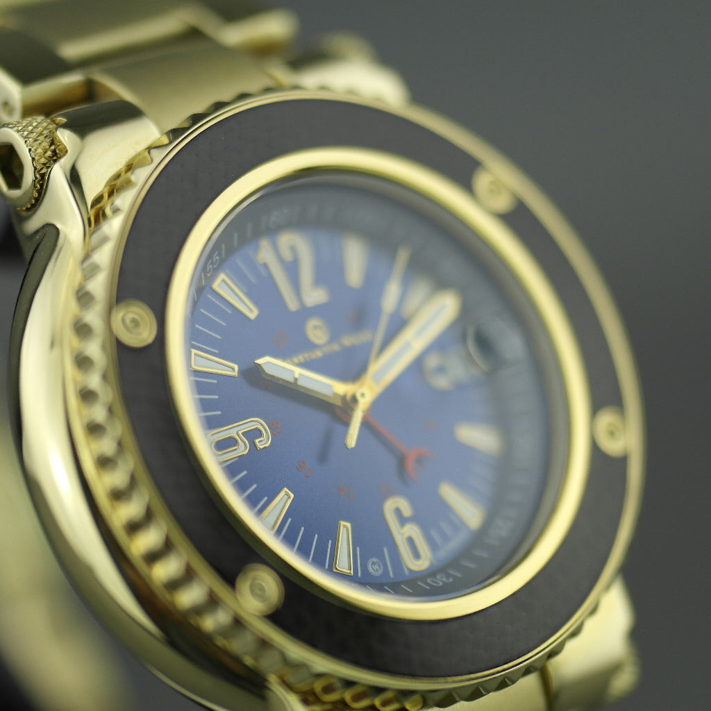 Constantin Weisz 21 jewels Gent's Gold plated sport Automatic wrist watch with bracelet 10ATM