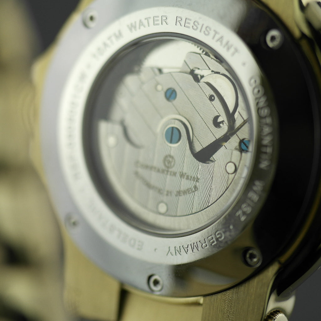 Constantin Weisz 21 jewels Gent's Gold plated sport Automatic wrist watch with bracelet 10ATM