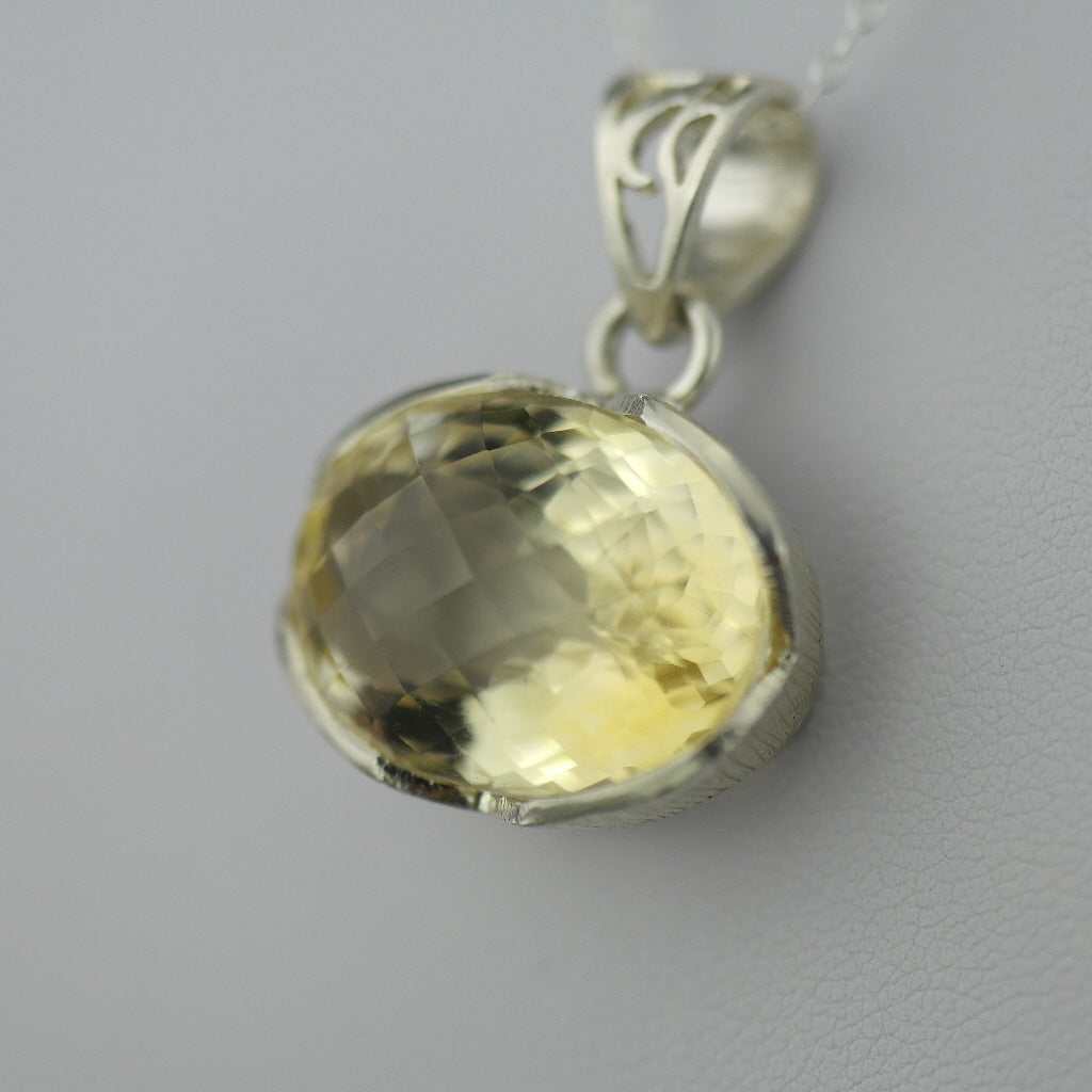 Citrine gemstone pendant with sterling silver chain from "Pomegranate"