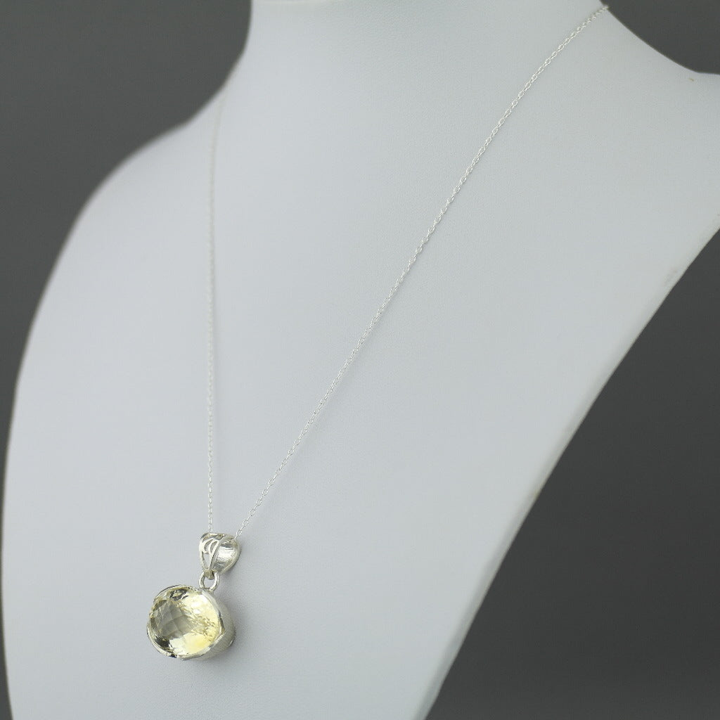 Citrine gemstone pendant with sterling silver chain from "Pomegranate"