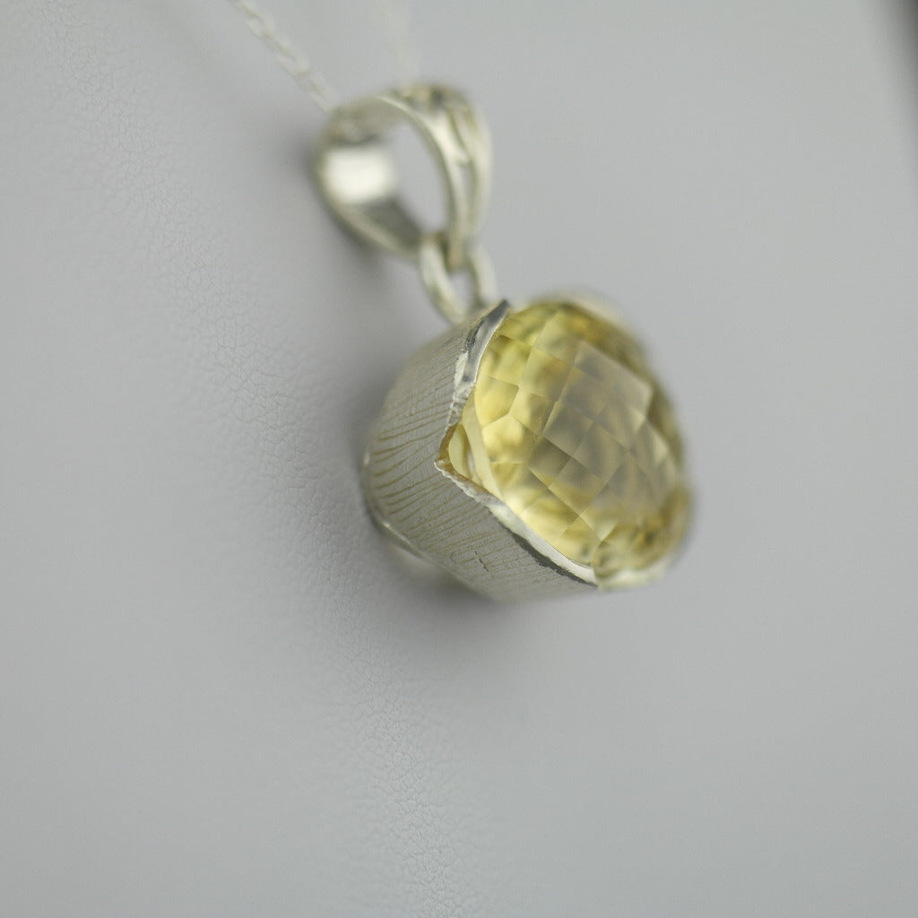 Citrine gemstone pendant with sterling silver chain from "Pomegranate"