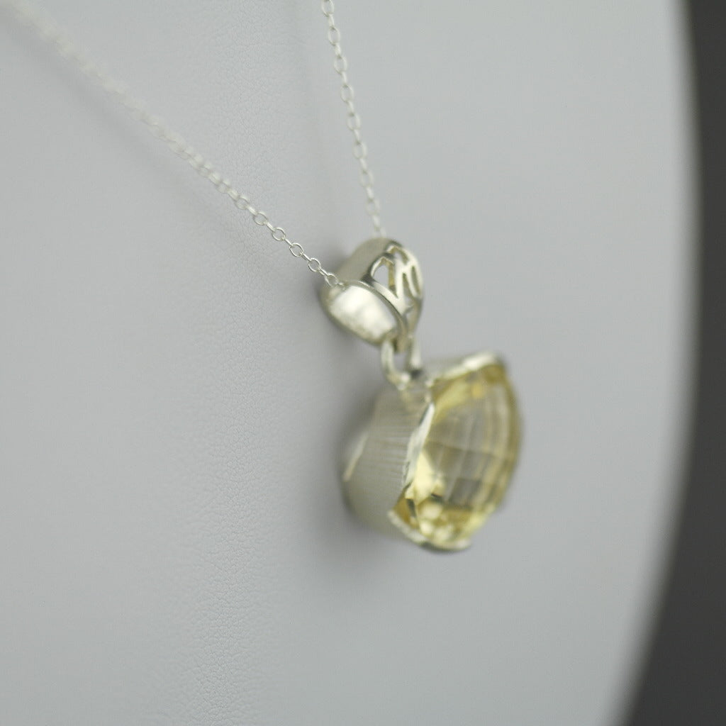Citrine gemstone pendant with sterling silver chain from "Pomegranate"