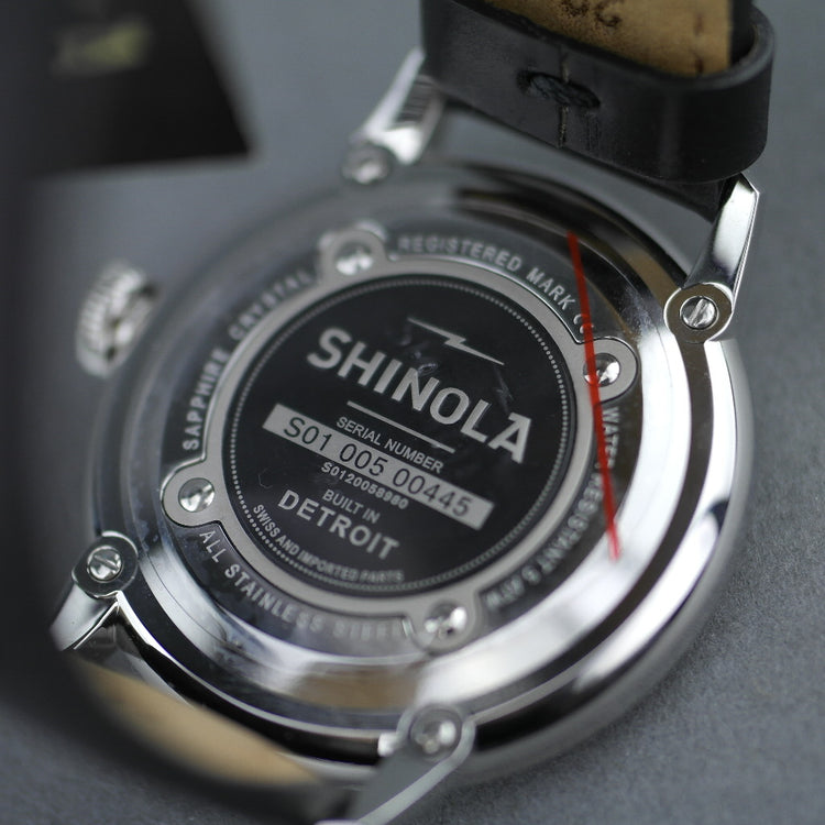 Shinola The Runwell wrist watch with Black Dial and Leather strap