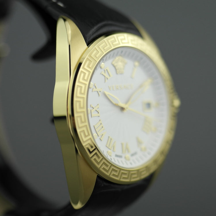 Reloj de pulsera Versace V-Sport II chapado en oro con correa