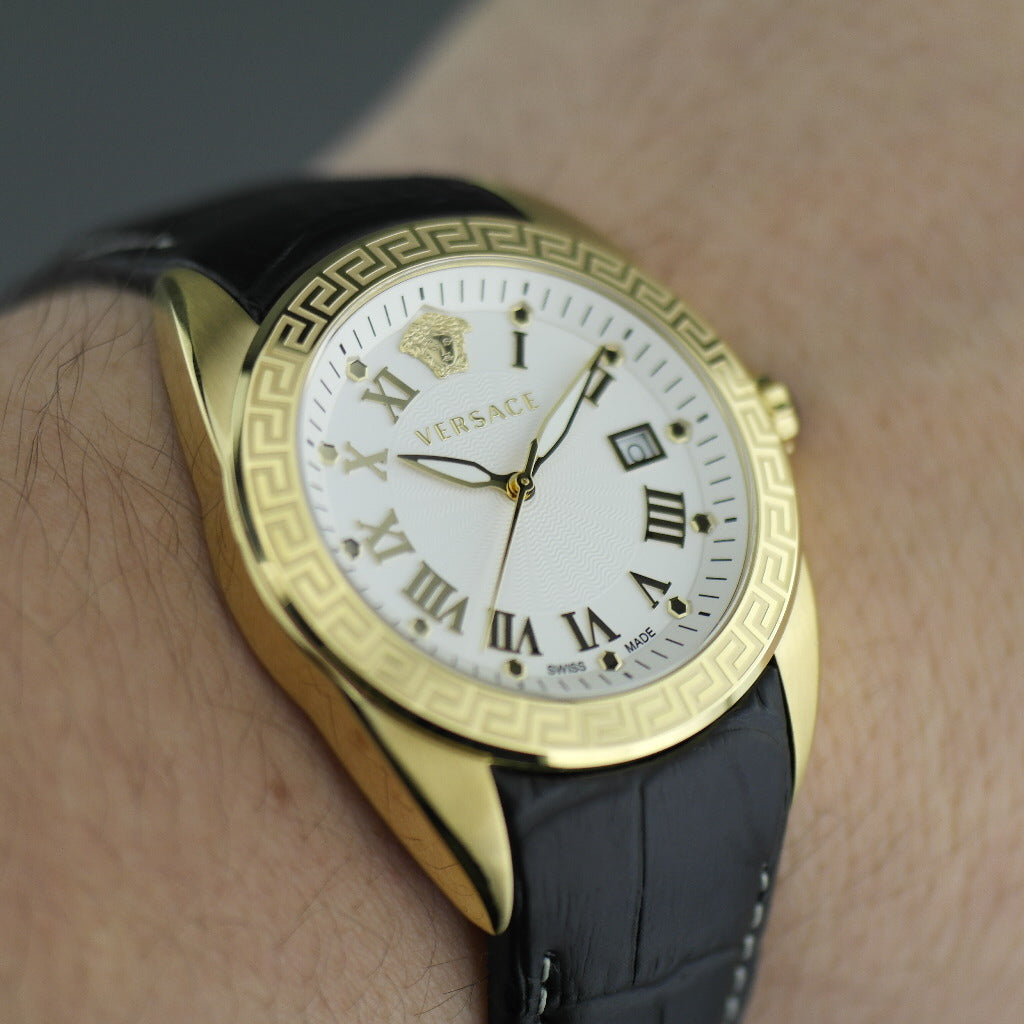 Versace V-Sport II gold plated wristwatch with strap