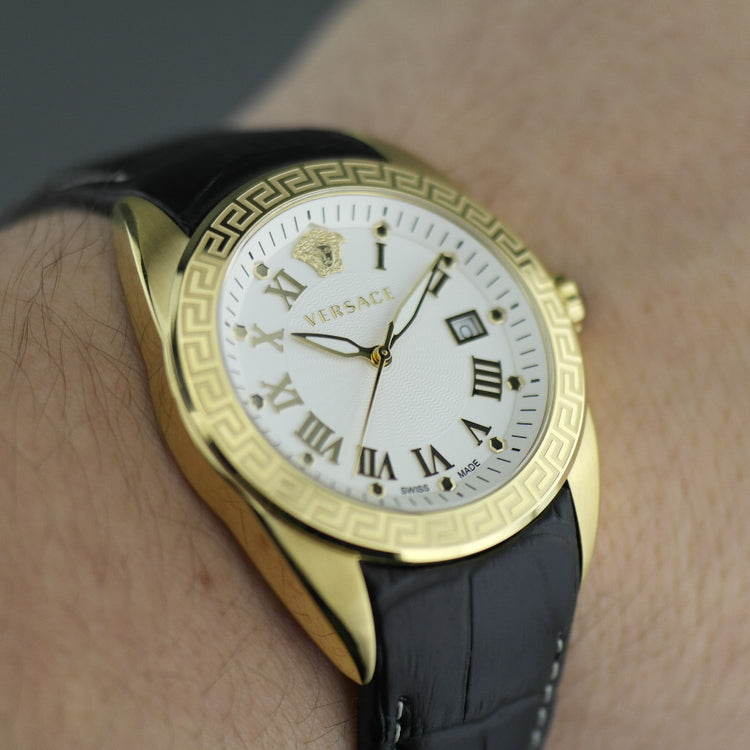 Versace V-Sport II vergoldete Armbanduhr mit Armband
