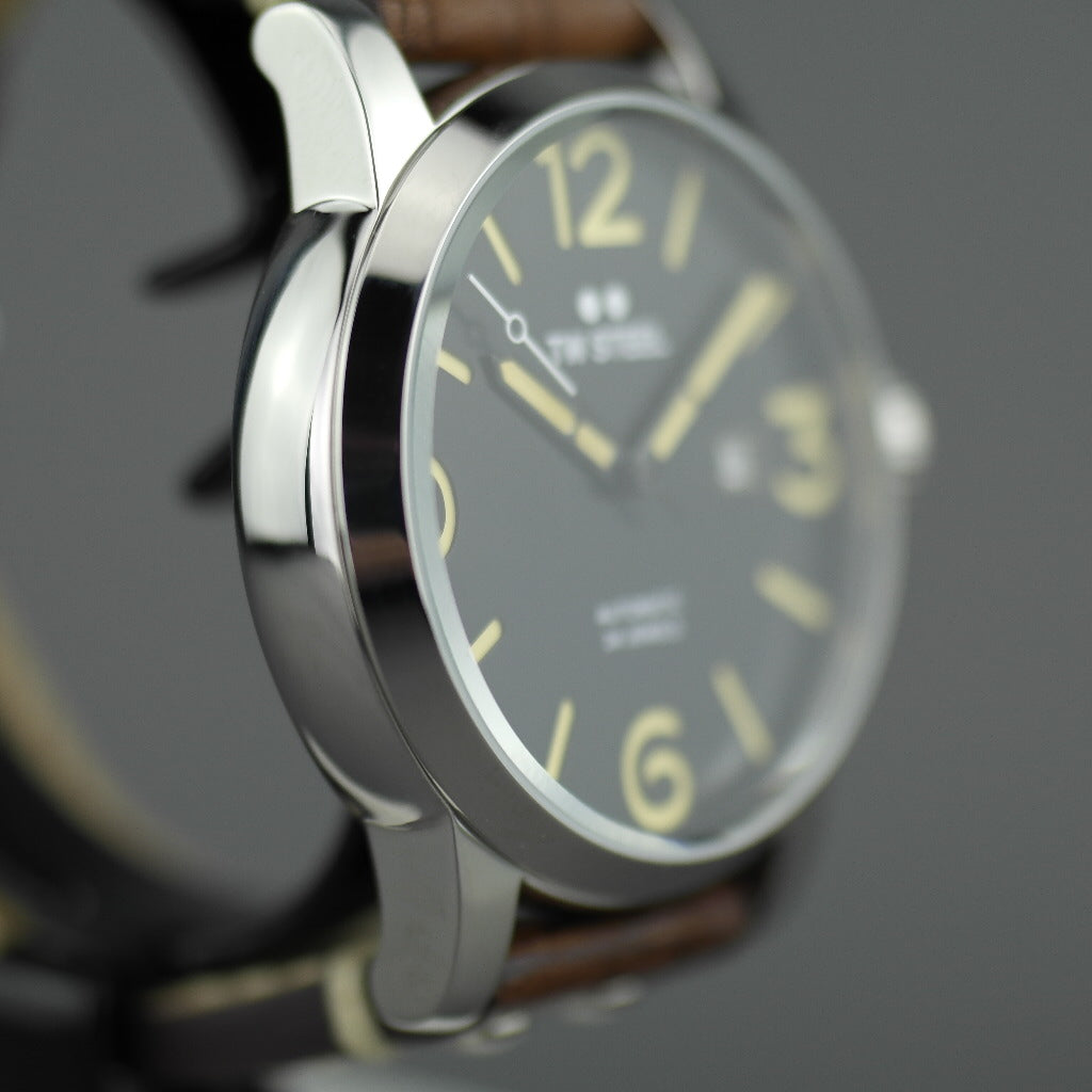 TW Steel Automatic Casual Men's wrist watch with brown leather strap
