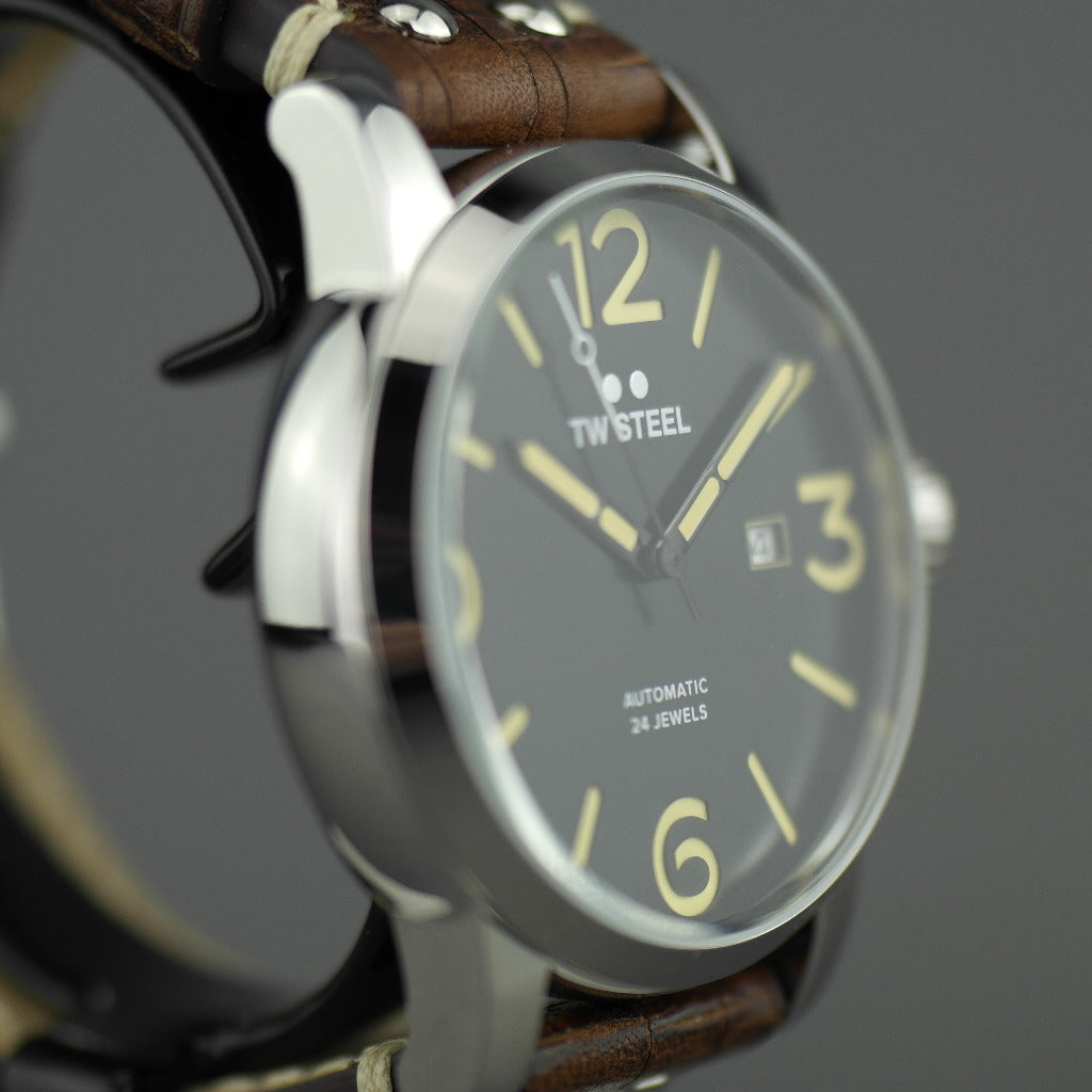 TW Steel Automatic Casual Men's wrist watch with brown leather strap
