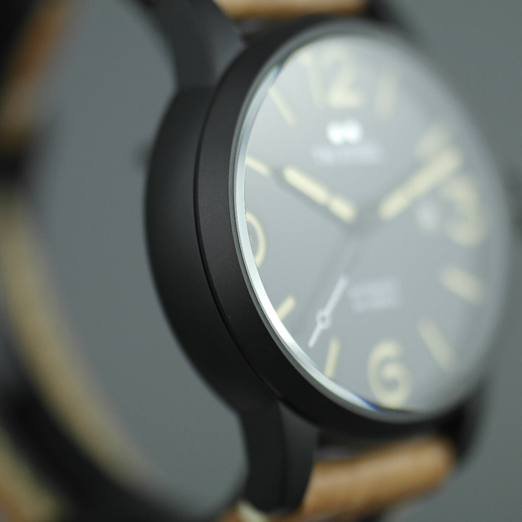 TW Steel Automatic Black Casual wrist watch with brown leather strap