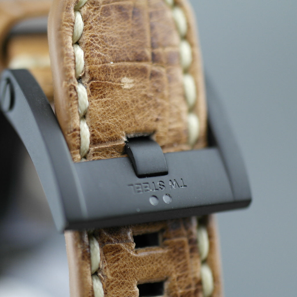 TW Steel Automatic Black Casual wrist watch with brown leather strap