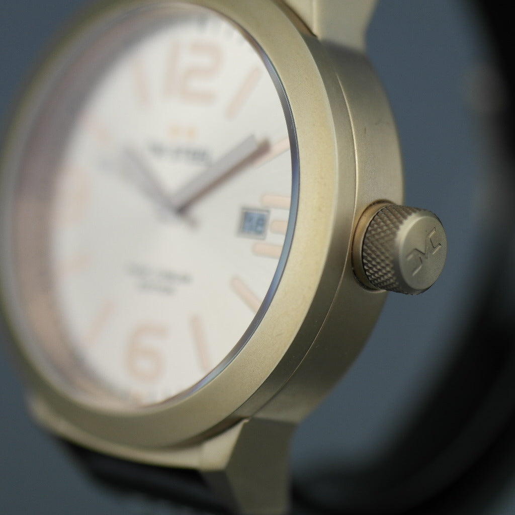 TW Steel Marc Coblen Edition gold tone wrist watch with strap