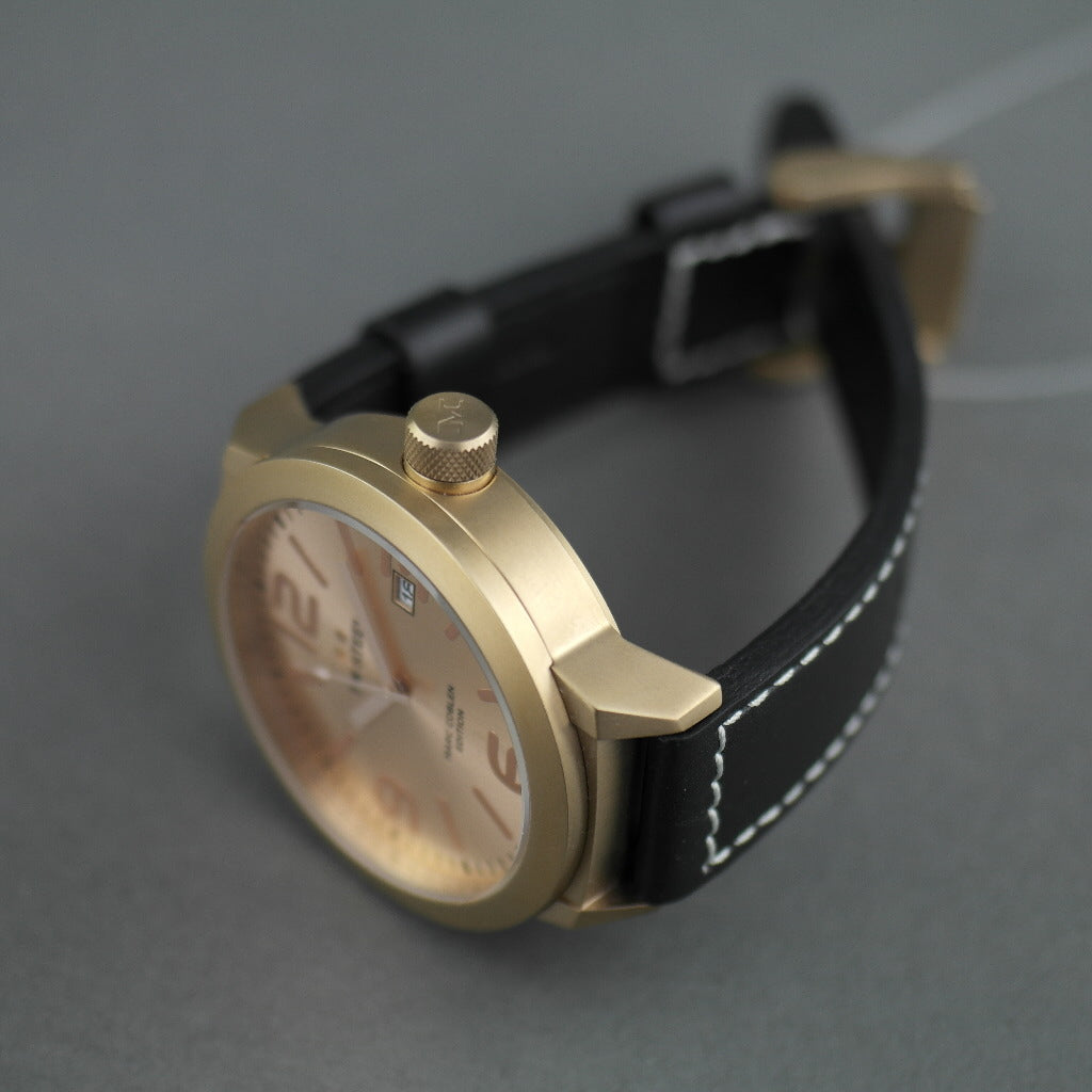 TW Steel Marc Coblen Edition gold tone wrist watch with strap