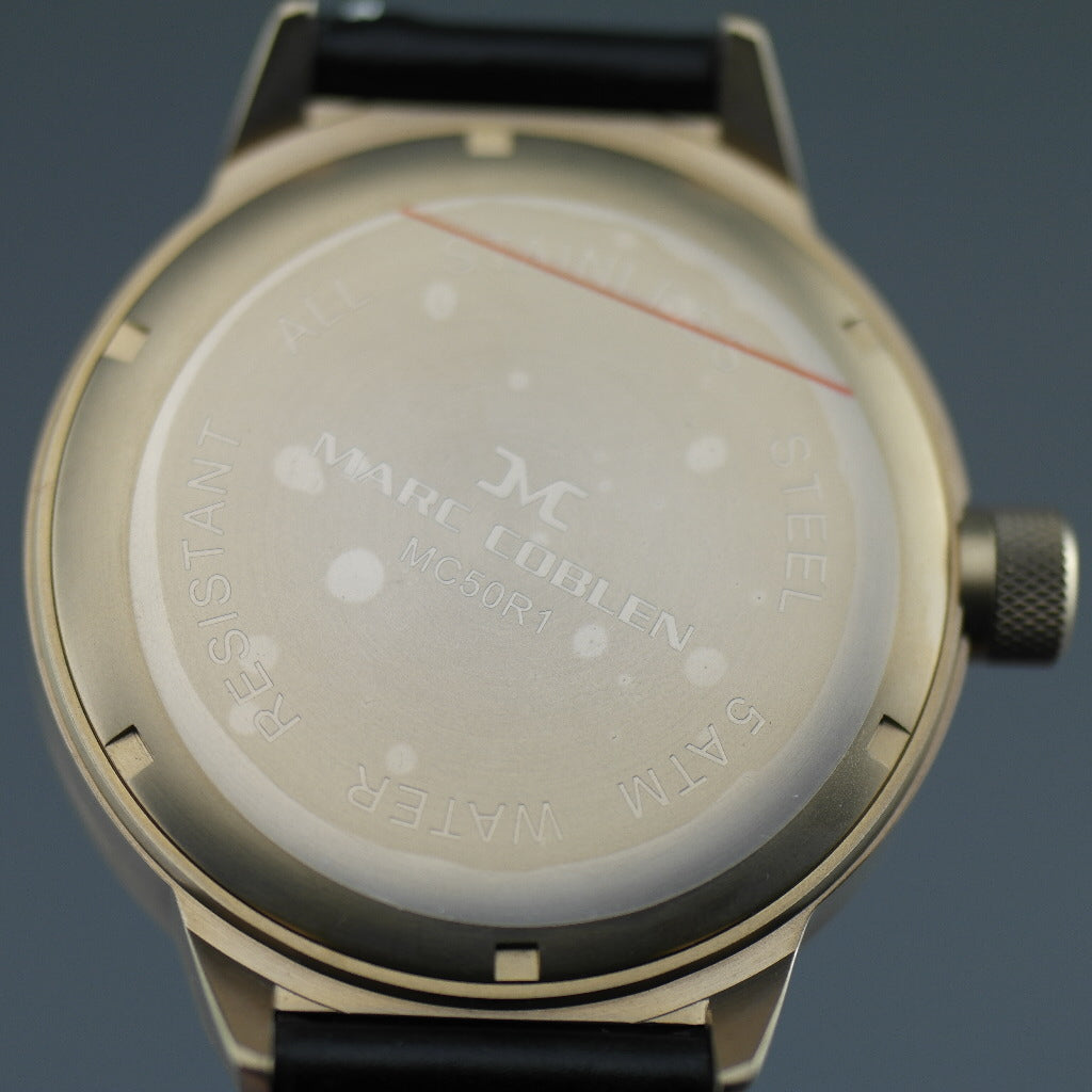 TW Steel Marc Coblen Edition gold tone wrist watch with strap