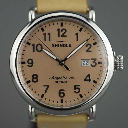 Shinola The Runwell Armbanduhr mit Kupferzifferblatt und Anilin-Latigo-Lederarmband 