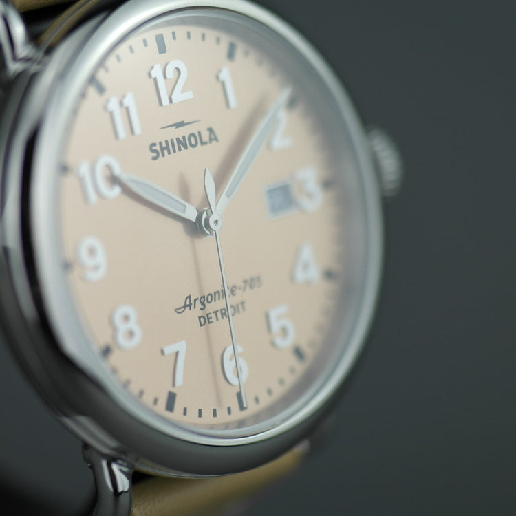 Shinola The Runwell Armbanduhr mit Kupferzifferblatt und Anilin-Latigo-Lederarmband 