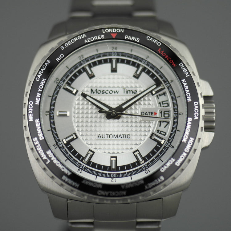 Moscow Time a world timer Gent's Automatic wrist watch with bracelet