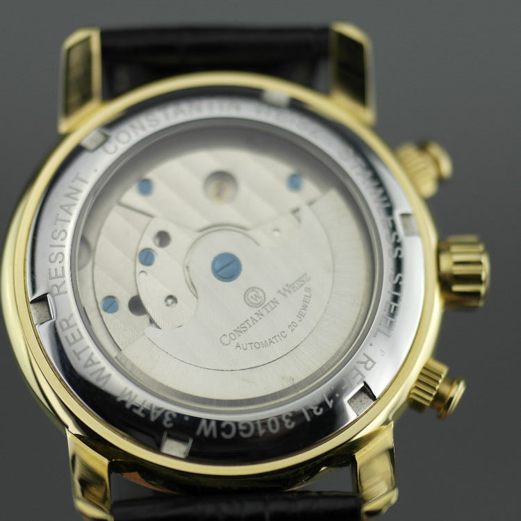 Constantin Weisz Gents Automatic Tachymeter gold plated wrist watch