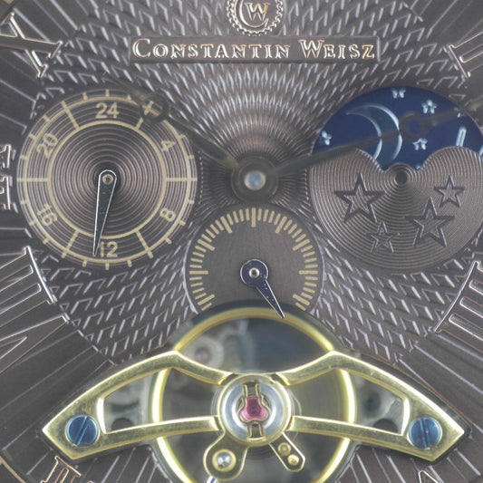 Constantin Weisz Reloj de pulsera automático con corazón abierto y esfera de bronce en tono dorado 