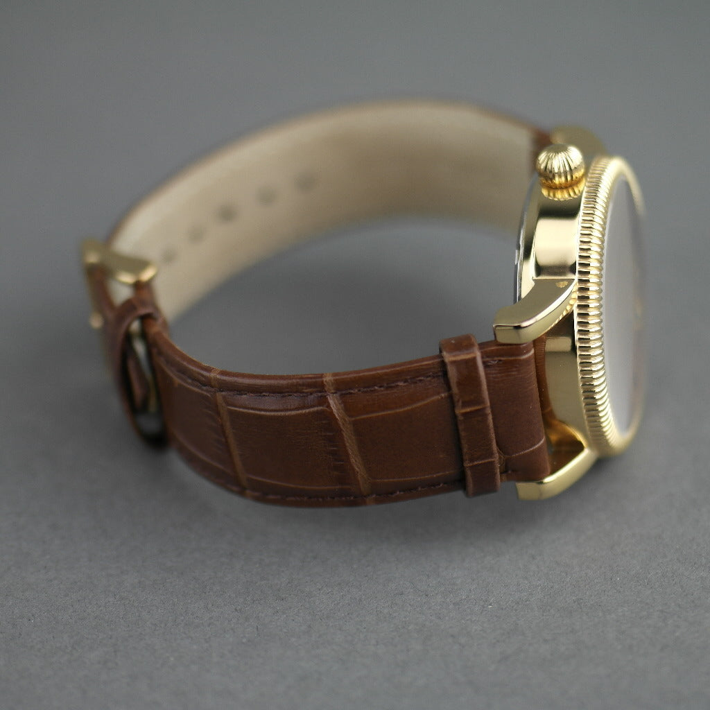 Constantin Weisz Open heart automatic wrist watch gold tone bronze dial