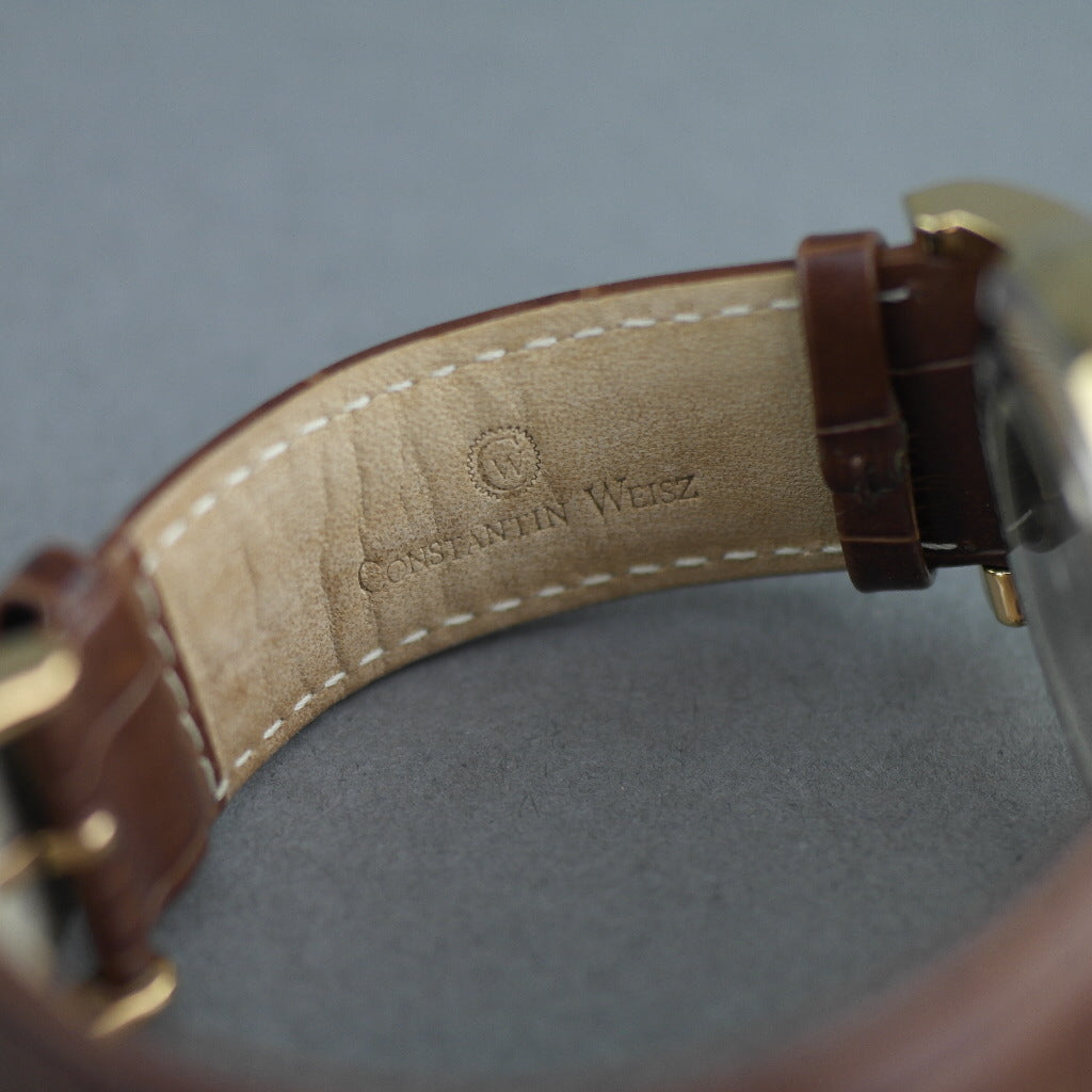 Constantin Weisz Open heart automatic wrist watch gold tone bronze dial