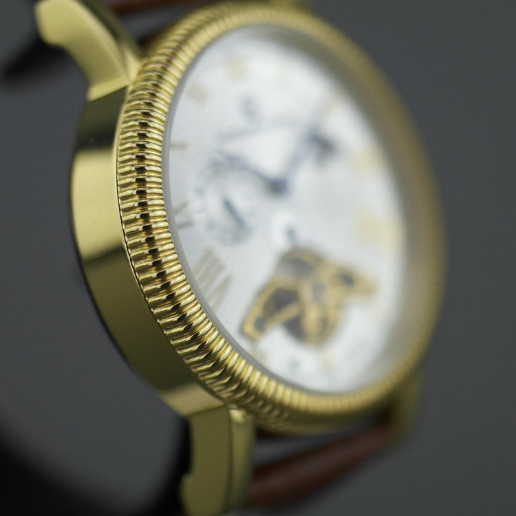 Constantin Weisz Open Heart Automatik-Armbanduhr mit goldfarbenem und silbernem Zifferblatt 