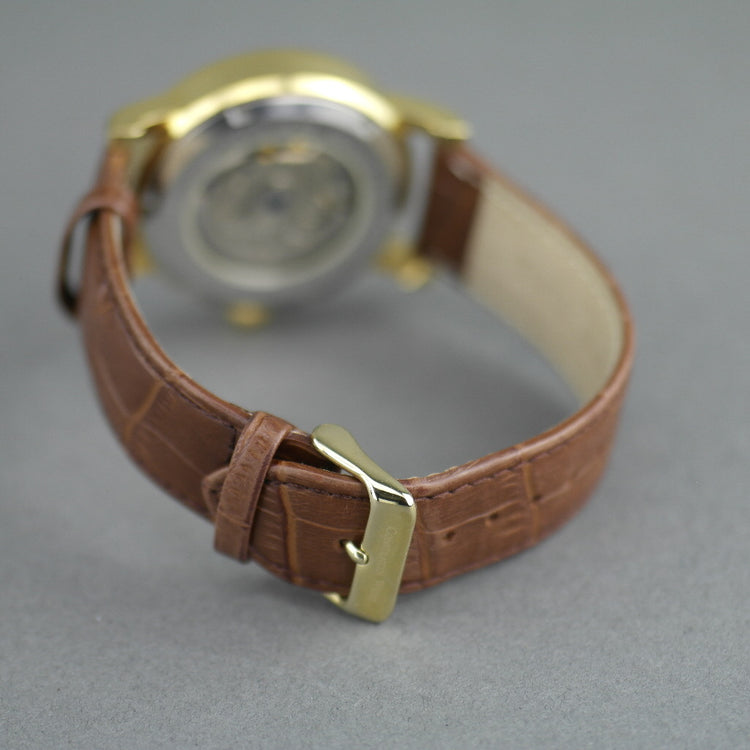 Constantin Weisz Open Heart Automatik-Armbanduhr mit goldfarbenem und silbernem Zifferblatt 