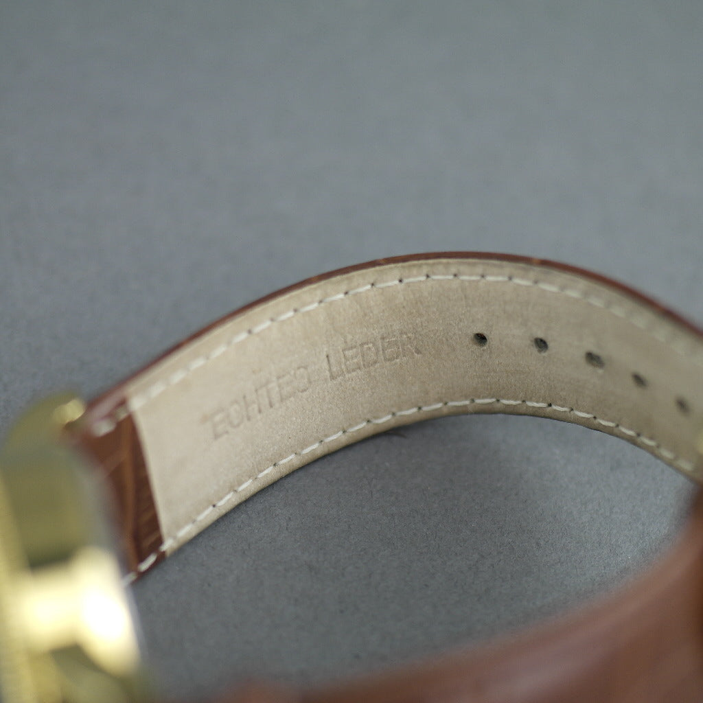 Constantin Weisz Open heart automatic wrist watch gold tone silver dial