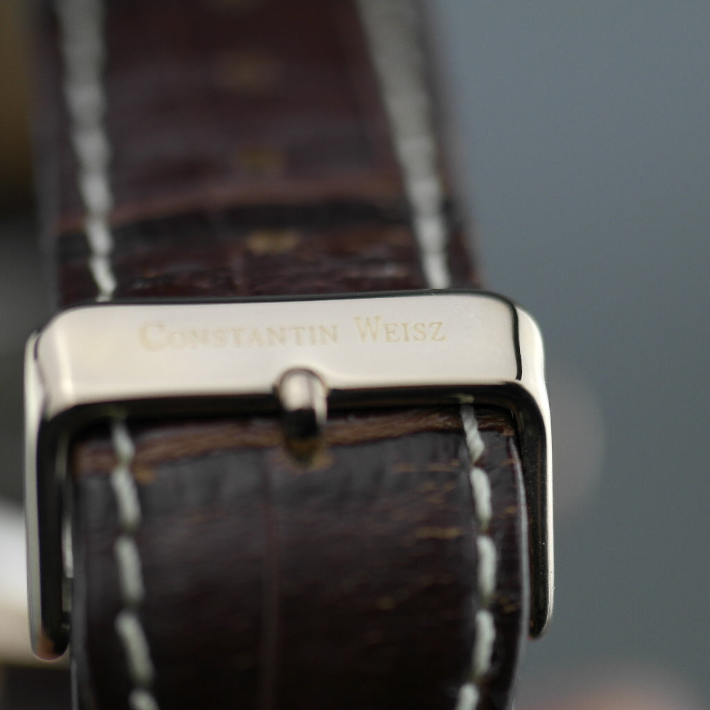 Constantin Weisz Automatik-Armbanduhr mit offenem Herzen und Lederarmband