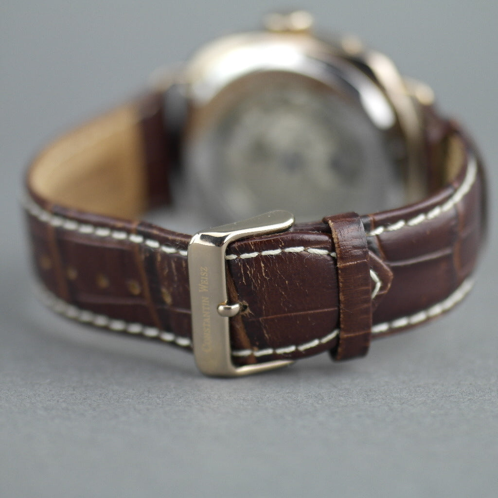 Constantin Weisz Automatik-Armbanduhr mit offenem Herzen und Lederarmband