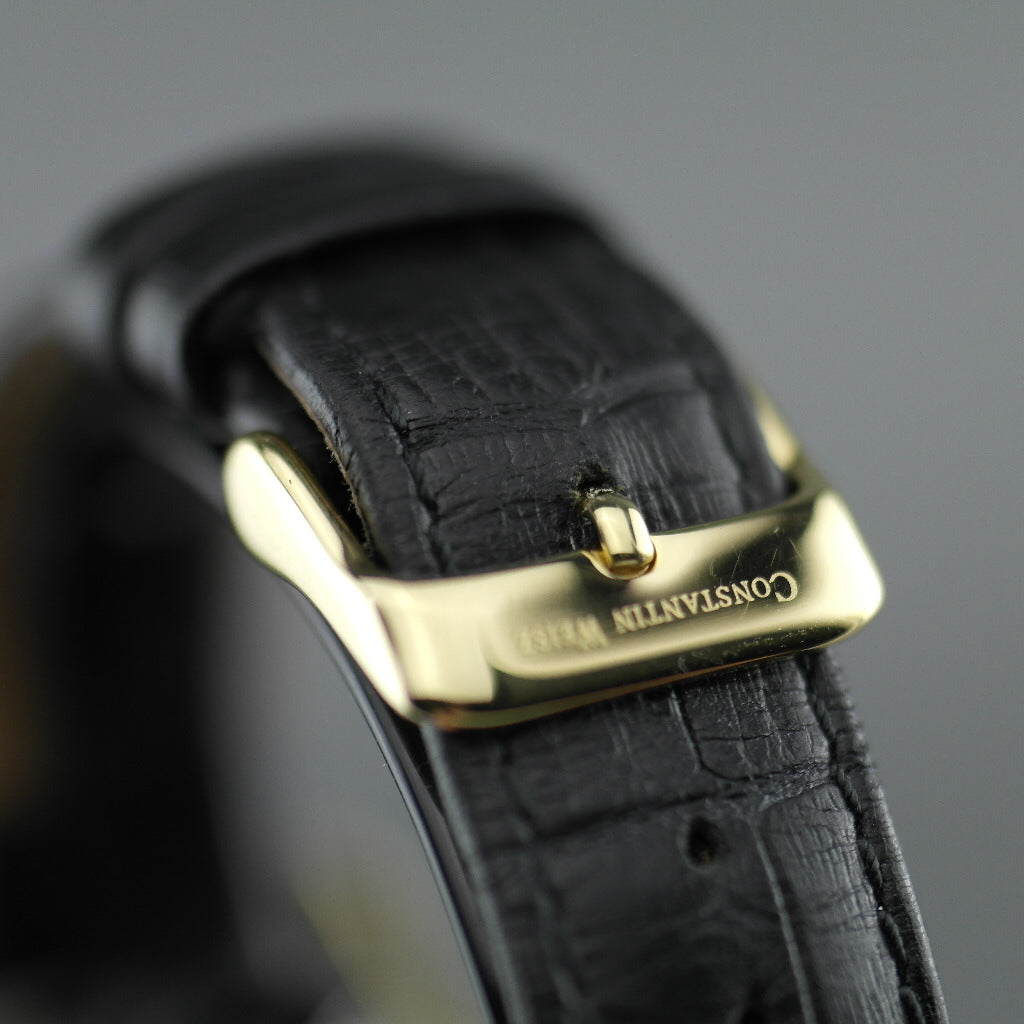 Constantin Weisz klassische Automatik-Armbanduhr mit offenem Herzen und Lederarmband