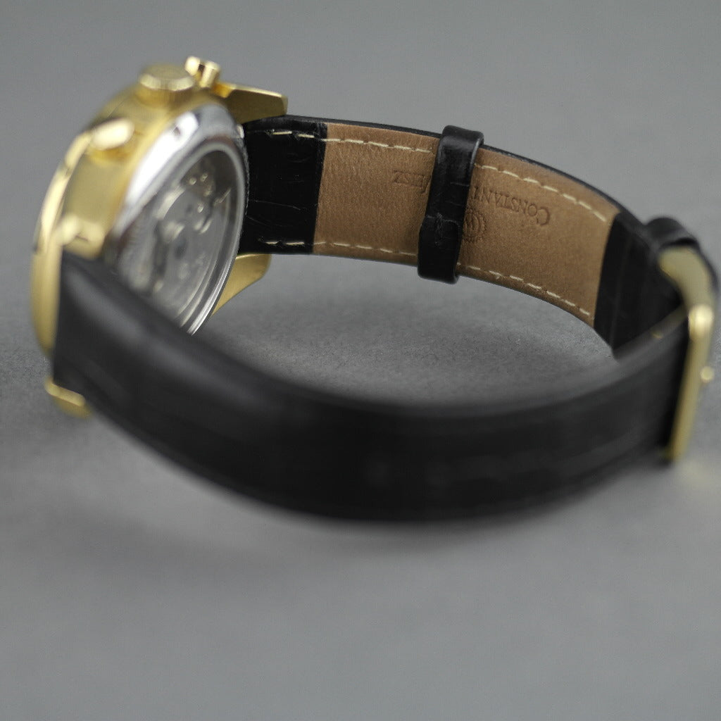 Constantin Weisz klassische Automatik-Armbanduhr mit offenem Herzen und Lederarmband