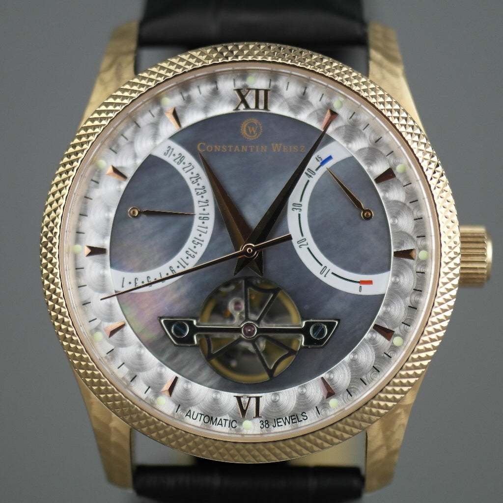 Constantin Weisz klassische automatische Armbanduhr mit offenem Herzen und 38 Steinen