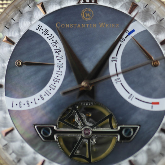 Constantin Weisz klassische automatische Armbanduhr mit offenem Herzen und 38 Steinen