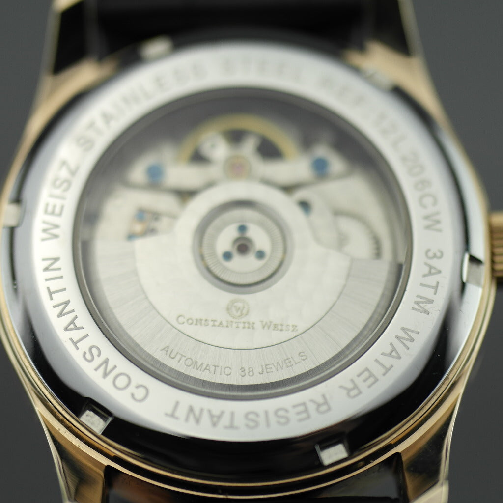Constantin Weisz klassische automatische Armbanduhr mit offenem Herzen und 38 Steinen