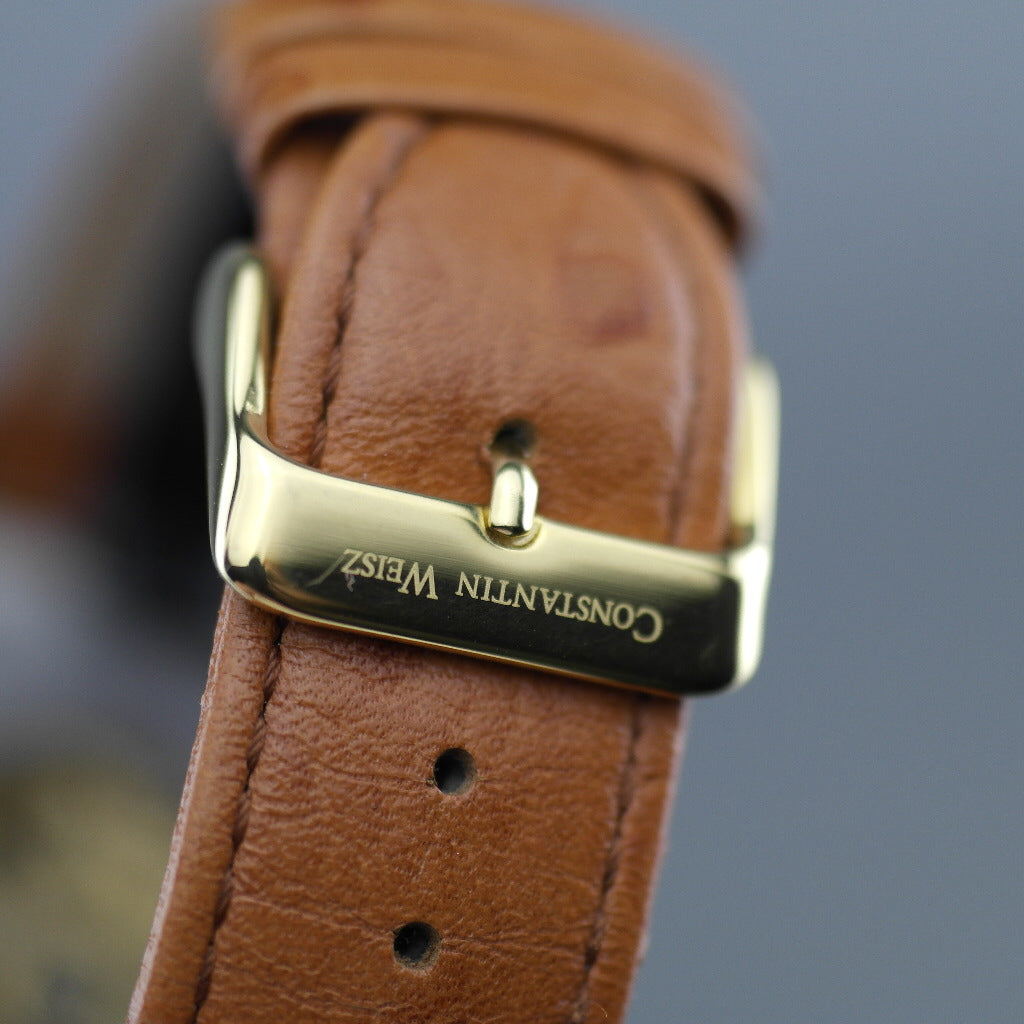 Constantin Weisz Automatic gold plated wrist watch Skeleton Nacre dial