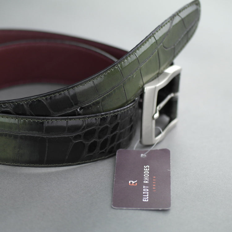 Elliot Rhodes Gents Casual full grain leather belt a Mock Caiman effect