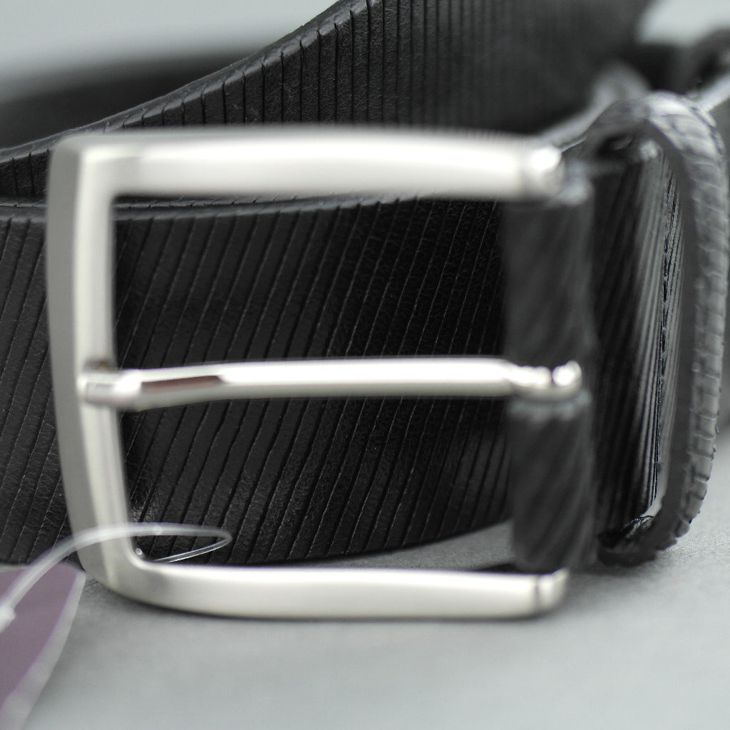 Elliot Rhodes Gents Casual black laser cut full grain leather belt